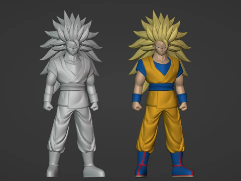 Goku Super Saiyajin 3 - Dragon Ball Daima Modelo 3D