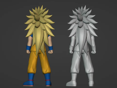 Goku Super Saiyajin 3 - Dragon Ball Daima Modelo 3D