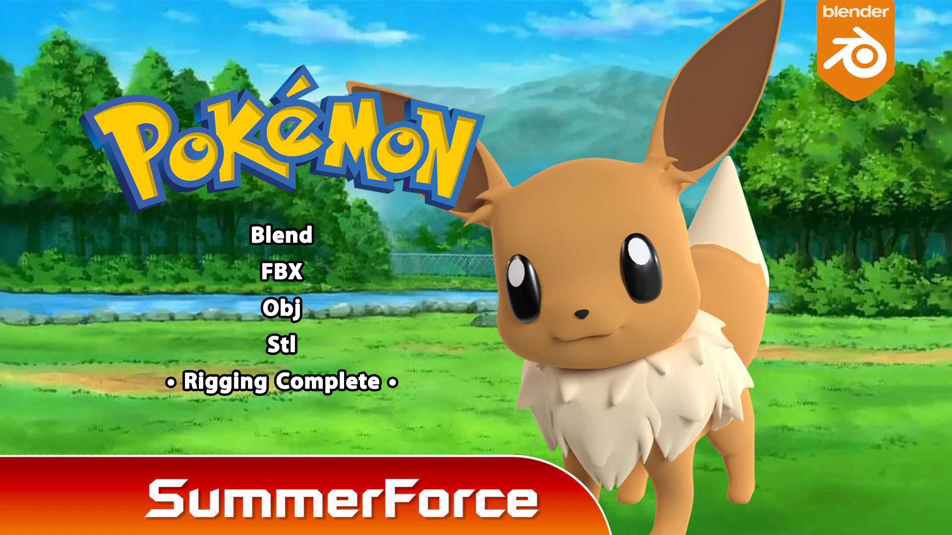 Eevee-Pok&eacute;mon Modello 3D .c4d .max .obj .3ds .fbx .stl .blend 