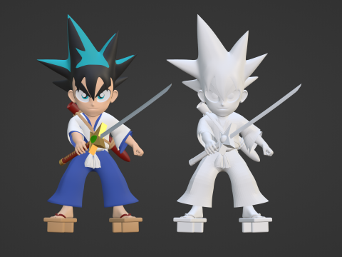 Yaiba Kurogane - Samurai Legend 3D Model