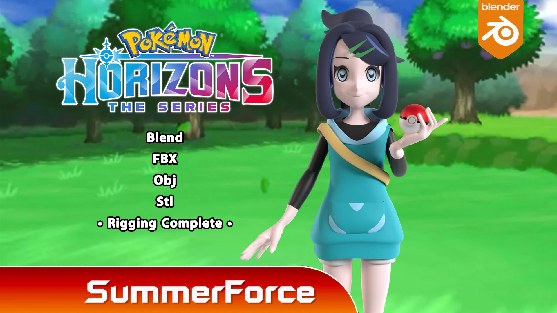 Liko - Pokemon Horizons 3D Model .c4d .max .obj .3ds .fbx .stl .blend 