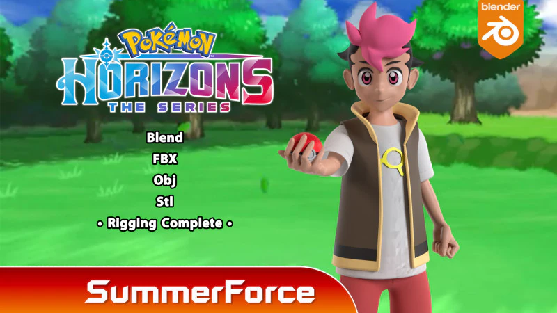 Roy - Pok&eacute;mon Horizons Modèle 3D .c4d .max .obj .3ds .fbx .stl .blend 