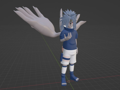 Sasuke Cursed Seal - Naruto Shippuden Model 3D
