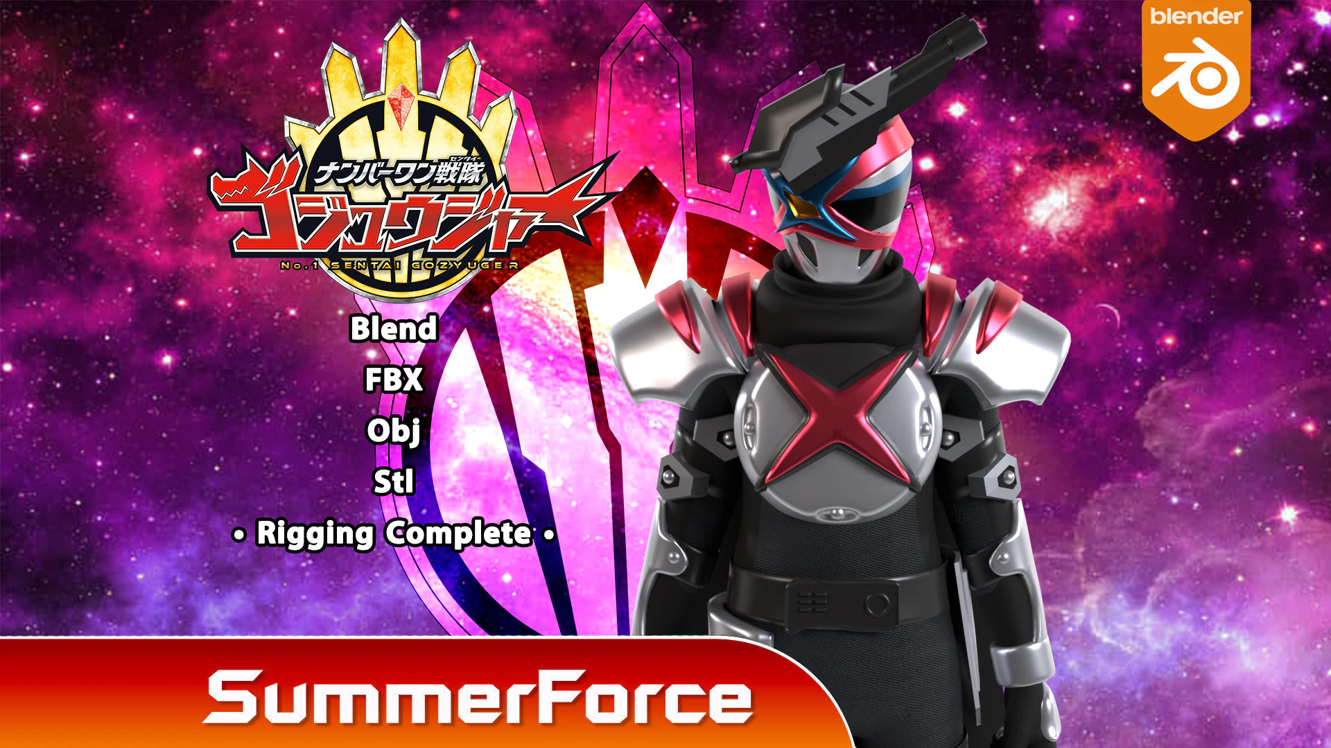 Ring Hunter Garyudo - No1 Sentai Gozyuger 3D Model .c4d .max .obj .3ds .fbx .stl .blend