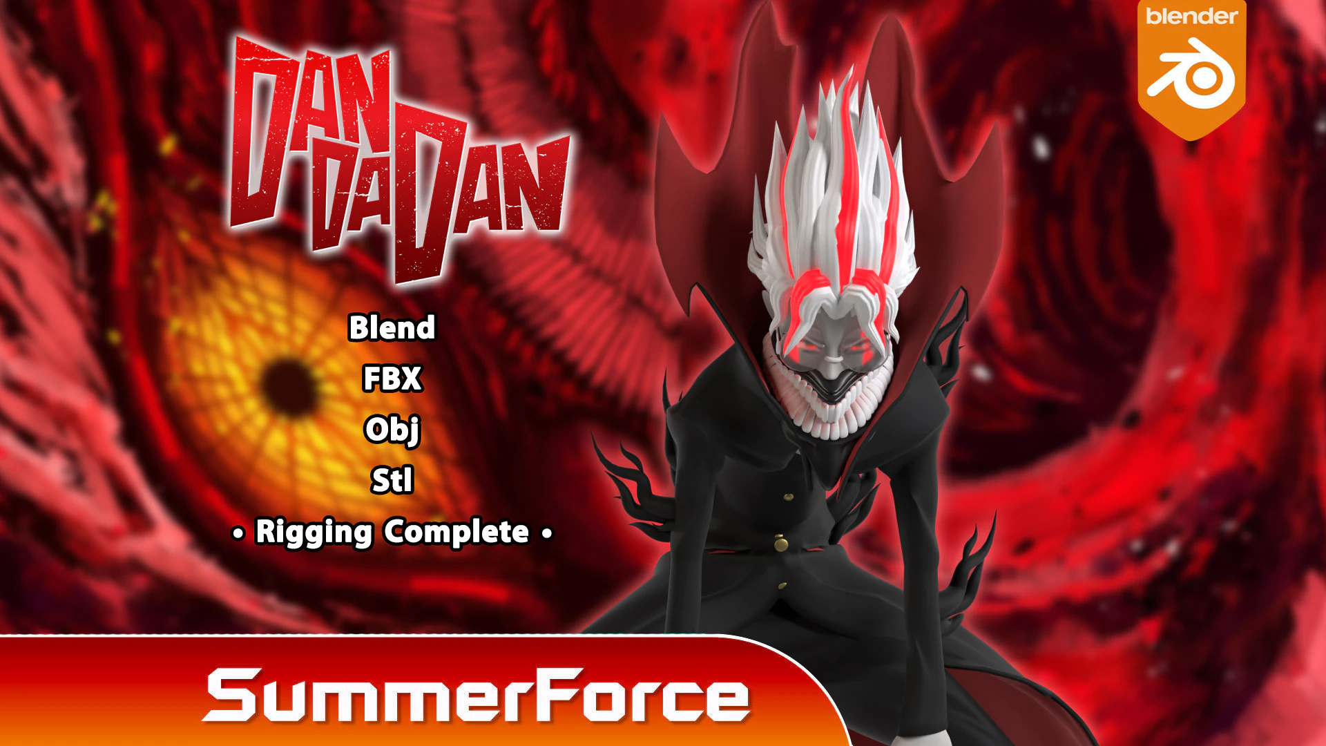 Okarun-Transformation &ndash; Dandadan 3D Modell .c4d .max .obj .3ds .fbx .stl .blend 