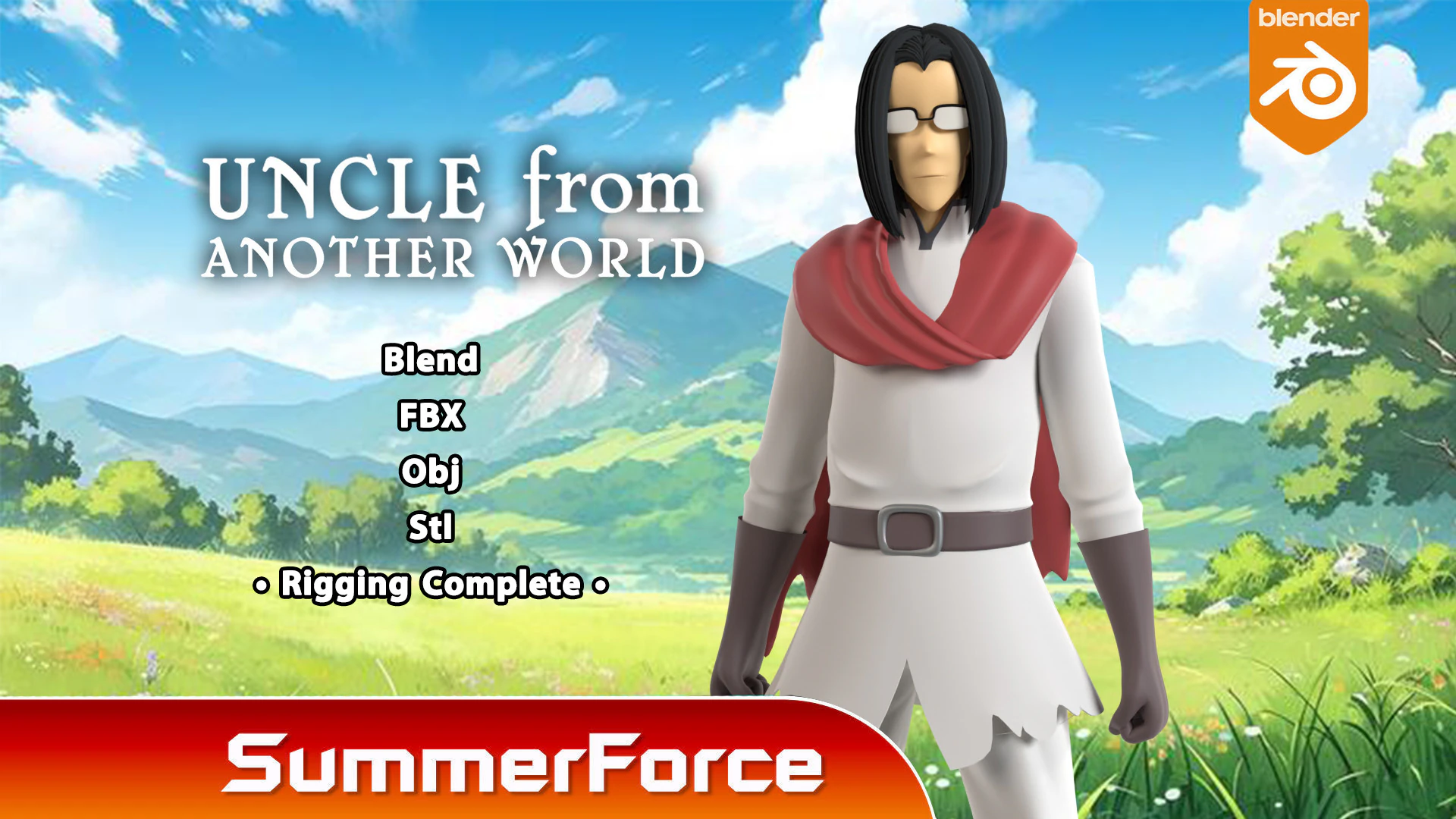 Yousuke Shibazaki - Uncle from another world 3D Model in Cartoon