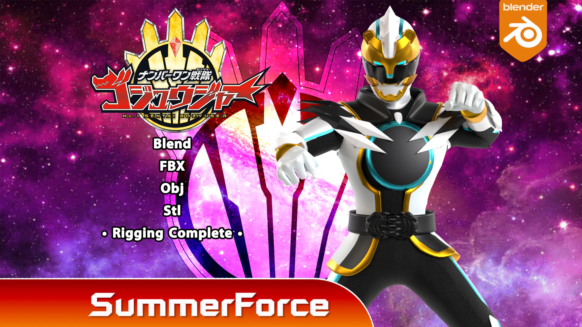 GozyuPolar - No1 Sentai Gozyuger 3D Model .c4d .max .obj .3ds .fbx .stl .blend 