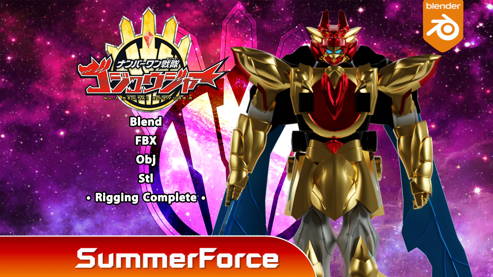 Tega Sword Robo - No1 Sentai Gozyuger 3D Model .c4d .max .obj .3ds .fbx .stl .blend 