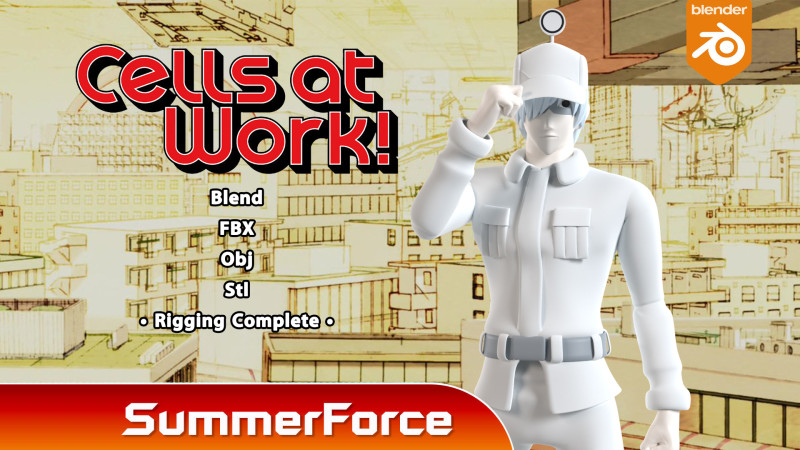 White Blood Cell - Cell at Work 3D Model .c4d .max .obj .3ds .fbx .stl .blend