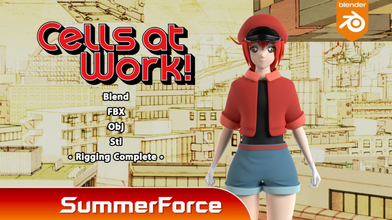 Red Blood Cell - Cell at Work 3D Модель .c4d .max .obj .3ds .fbx .stl .blend 