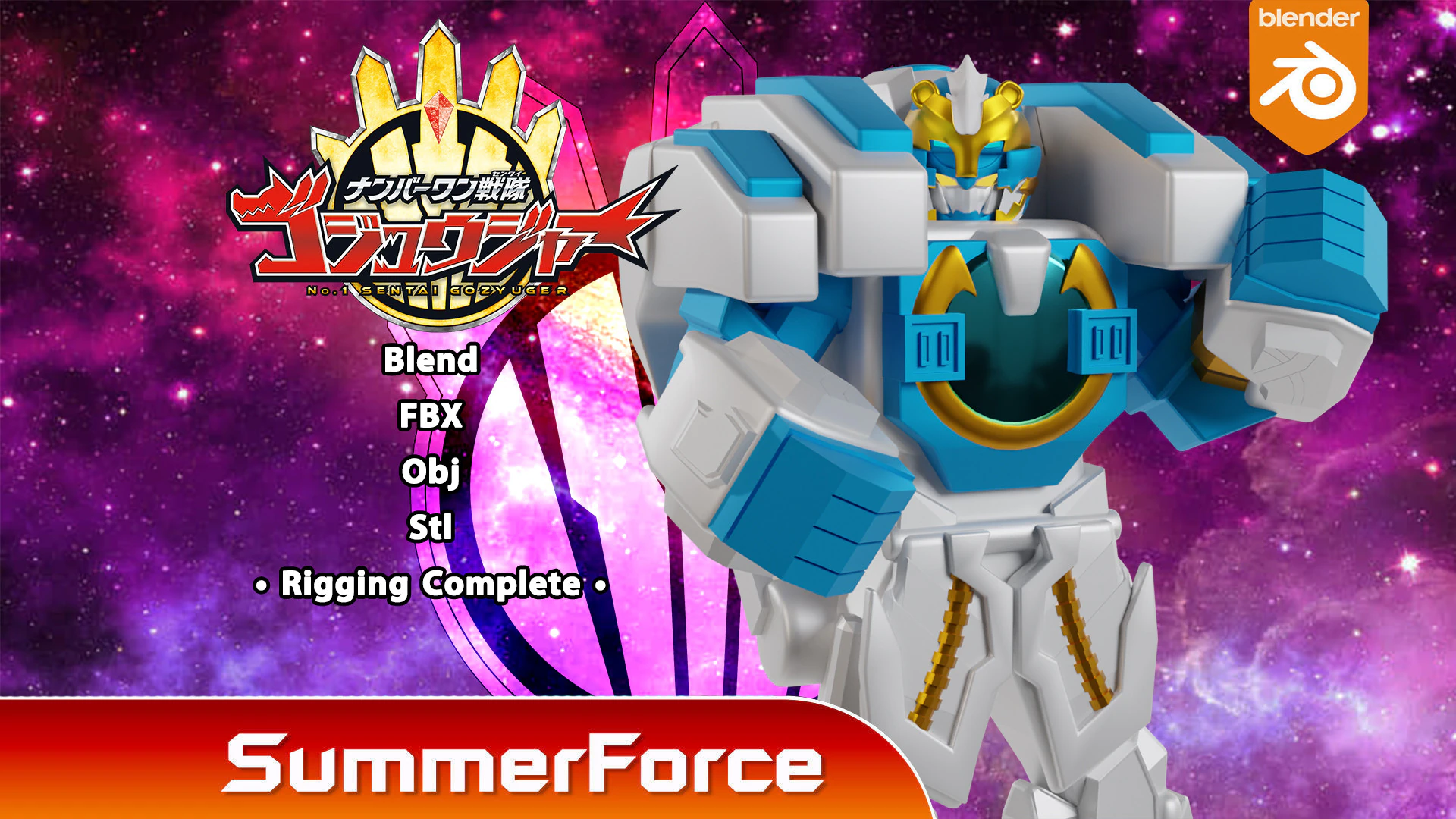 GoodeBurn Robo - No1 Sentai Gozyuger 3D Model .c4d .max .obj .3ds .fbx .stl .blend 
