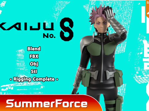 Gen Narumi - Kaiju no8 3D-Modell