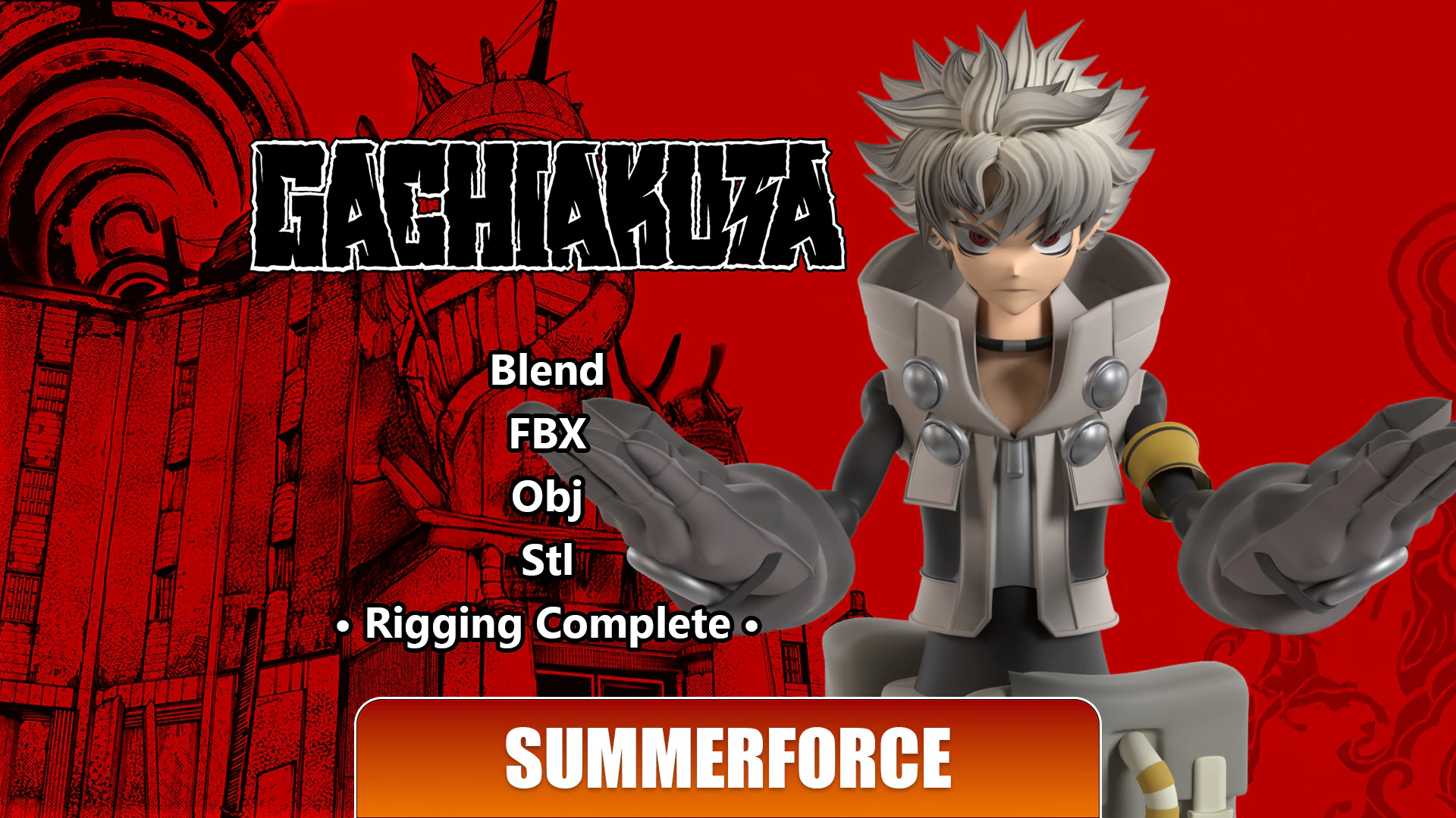 Rudo Surebrec - Gachiakuta 3D Model .c4d .max .obj .3ds .fbx .stl .blend 