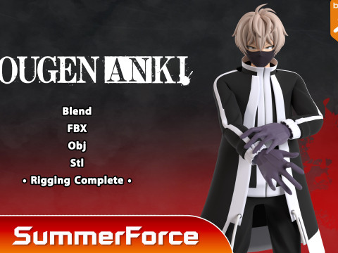 Jin Kougasaki - TOUGEN ANKI 3D 模型