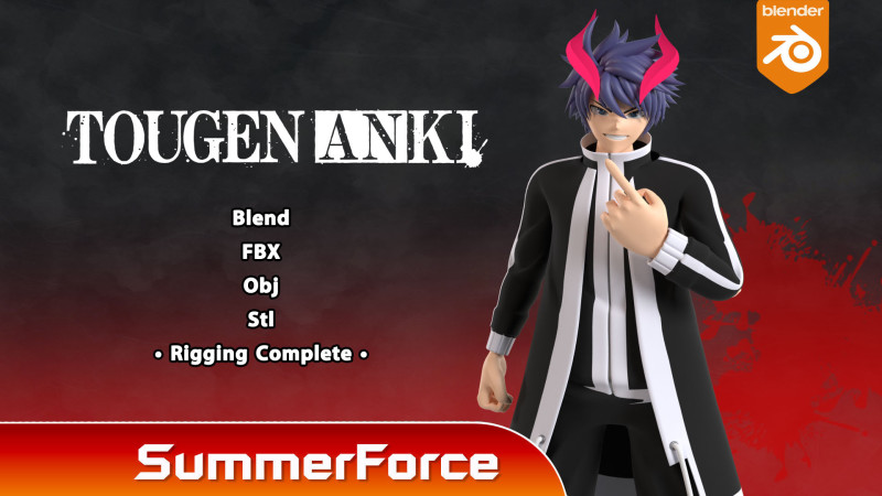 Shiki Ichinose - TOUGEN ANKI 3D 모델 .c4d .max .obj .3ds .fbx .stl .blend 