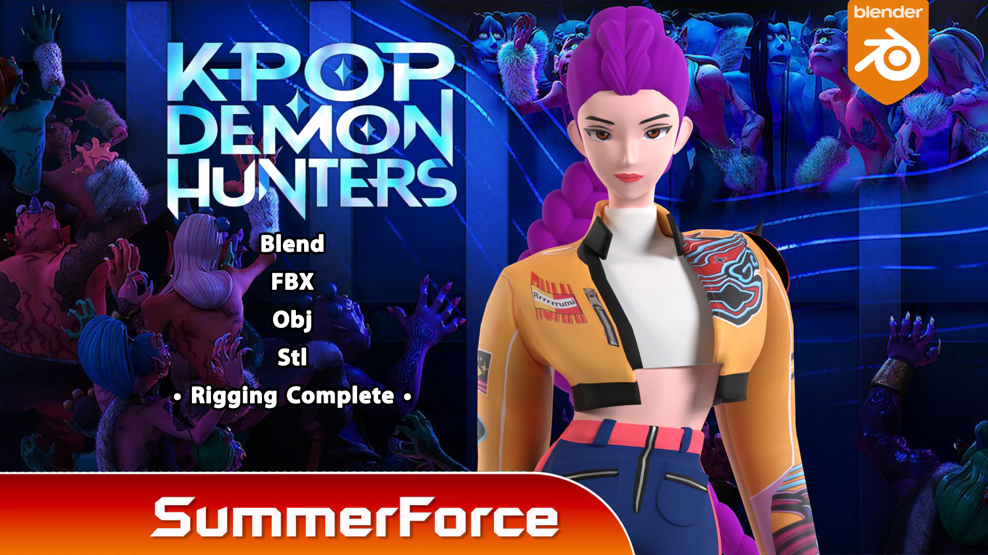 Rumi - KPop Demon Hunters 3D Model .c4d .max .obj .3ds .fbx .stl .blend 