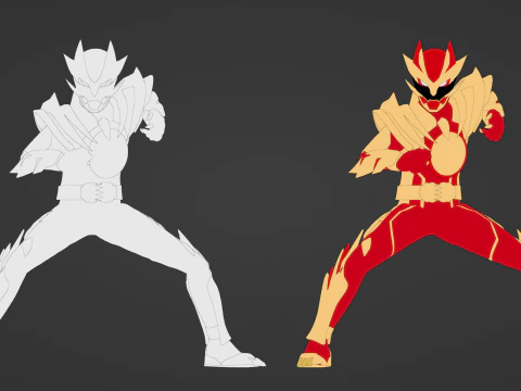 Wild GozyuWolf - No1 Sentai Gozyuger 3D Model