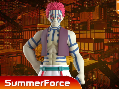 Akaza - Demon Slayer Infinity Castle 3D Modell