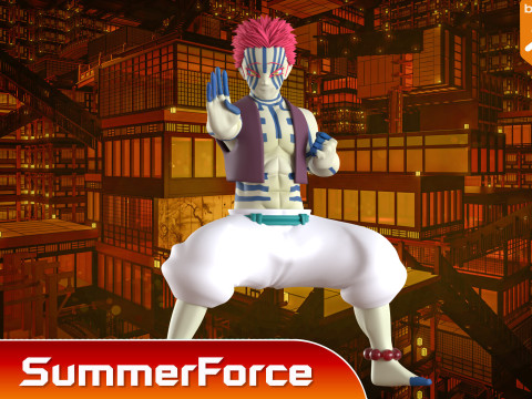 Akaza - Demon Slayer Infinity Castle 3D Modell