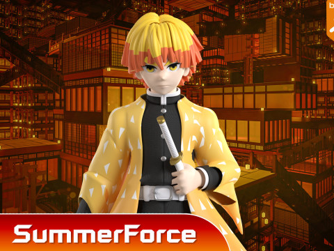 Zenitsu Agatsuma - Demon Slayer Infinity Castle Modello 3D