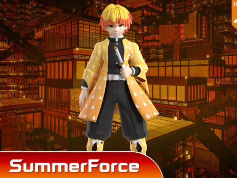 Zenitsu Agatsuma - Demon Slayer Infinity Castle Modello 3D