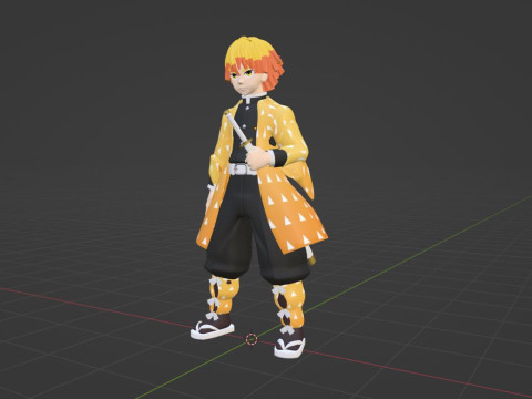 Zenitsu Agatsuma - Demon Slayer Infinity Castle Modello 3D