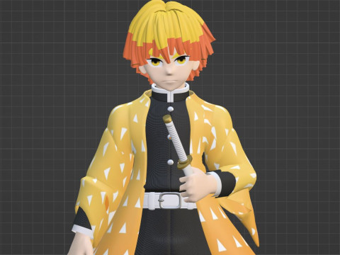 Zenitsu Agatsuma - Demon Slayer Infinity Castle Modello 3D