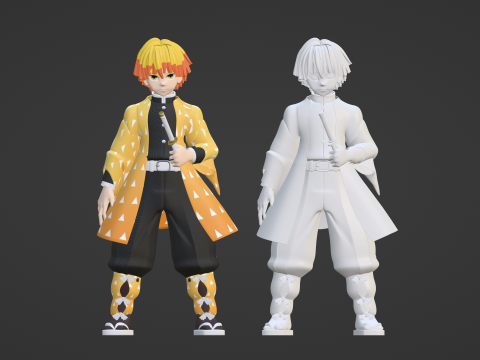 Zenitsu Agatsuma - Demon Slayer Infinity Castle Modello 3D