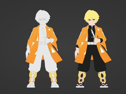 Zenitsu Agatsuma - Demon Slayer Infinity Castle Modello 3D