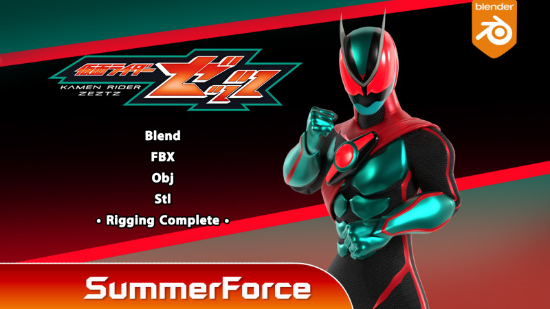 Kamen Rider Zeztz - Physicam Impact 3D Model .c4d .max .obj .3ds .fbx .stl .blend 