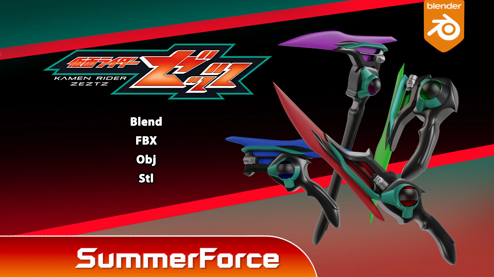 Breakam Zeztzer - Kamen Rider Zeztz Modelo 3D .c4d .max .obj .3ds .fbx .stl .blend 