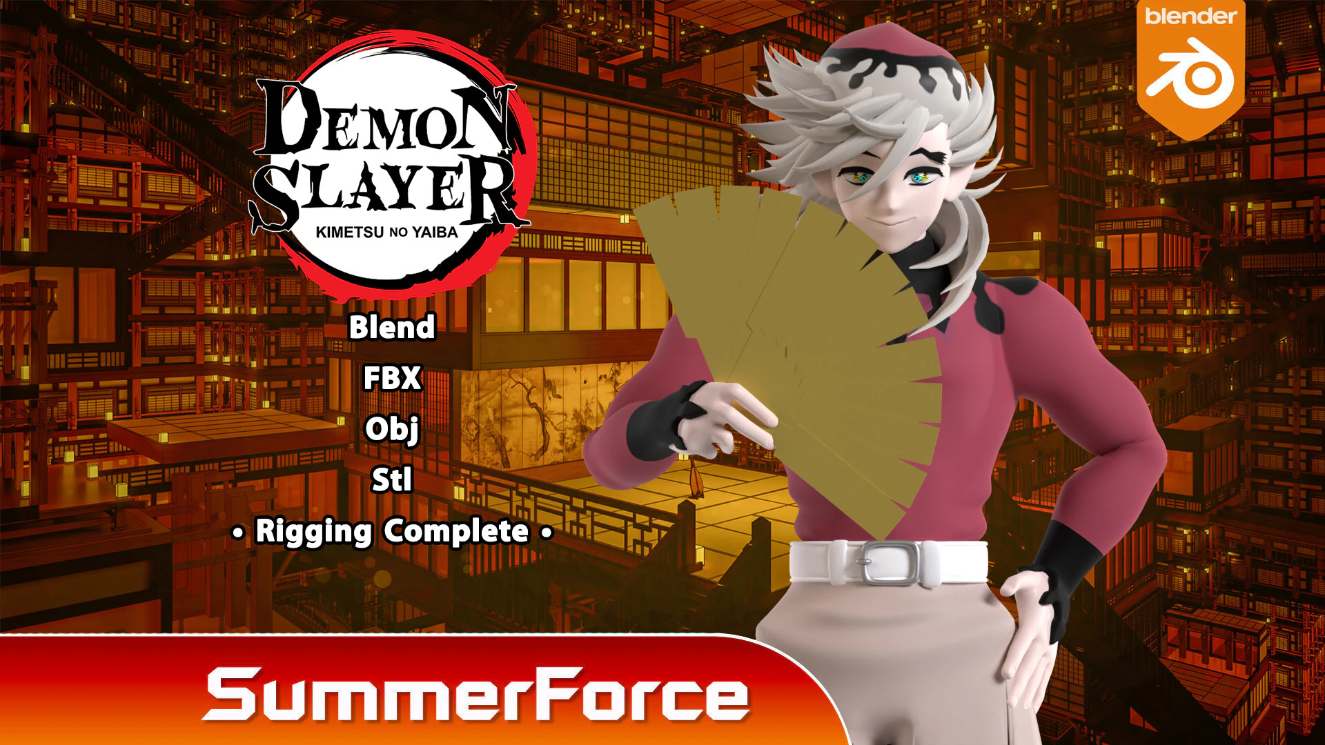 Doma - Demon Slayer Infinity Castle 3D Model .c4d .max .obj .3ds .fbx .stl .blend 