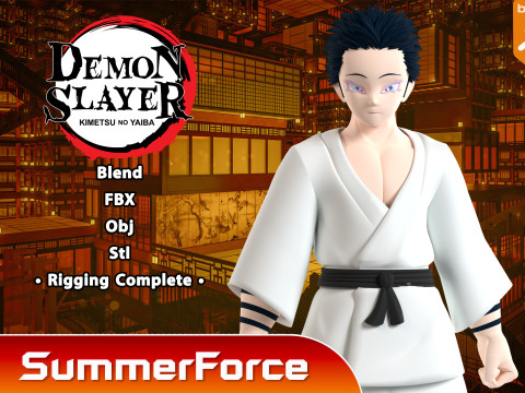 Hakuji Soyama - Demon Slayer Infinity Castle 3D Модель