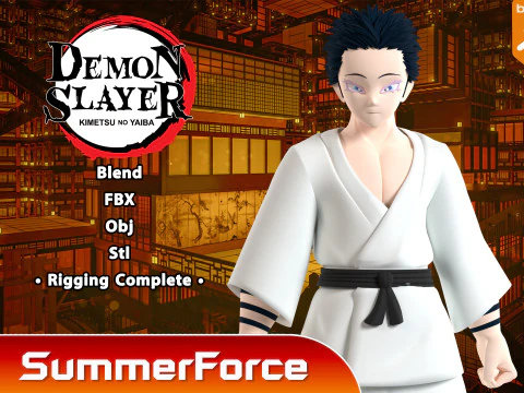 Hakuji Soyama - Il castello dell'infinito dell'uccisore di demoni Modello 3D