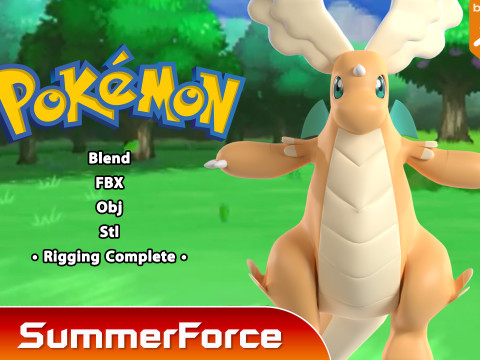 Mega Dragonite - Pokemon Modelo 3D