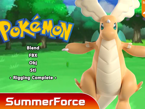 Mega Dragonite - Pokemon 3D Model