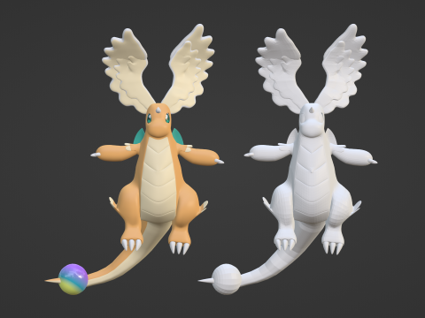 Mega Dragonite - Pokemon 3D Modell