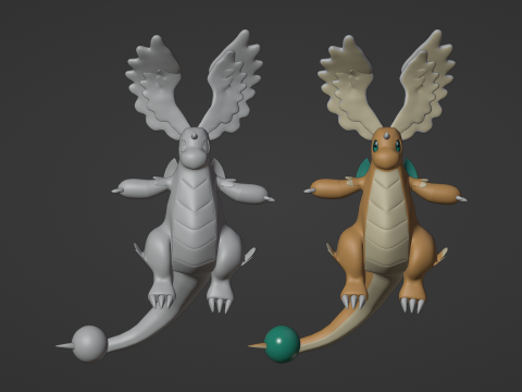 Mega Dragonite - Pokemon 3D Modell