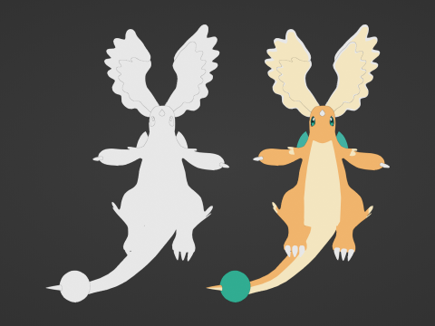 Mega Dragonite - Pokemon 3D Modell