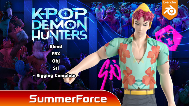 Abby Saja - KPop Demon Hunters Modello 3D .c4d .max .obj .3ds .fbx .stl .blend