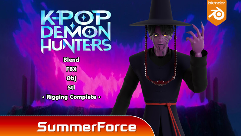 Demon Jinu - KPop Demon Hunters 3D 模型 .c4d .max .obj .3ds .fbx .stl .blend 