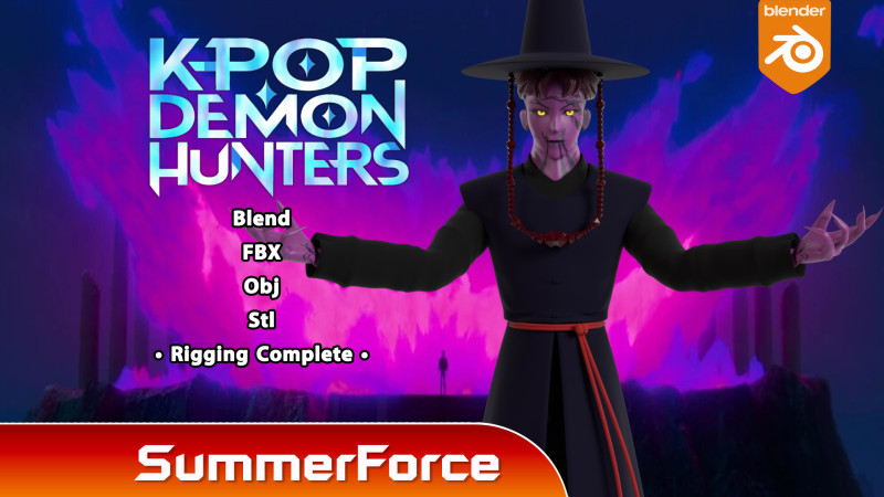 Demon Abby - KPop Demon Hunters 3D Model .c4d .max .obj .3ds .fbx .stl .blend 