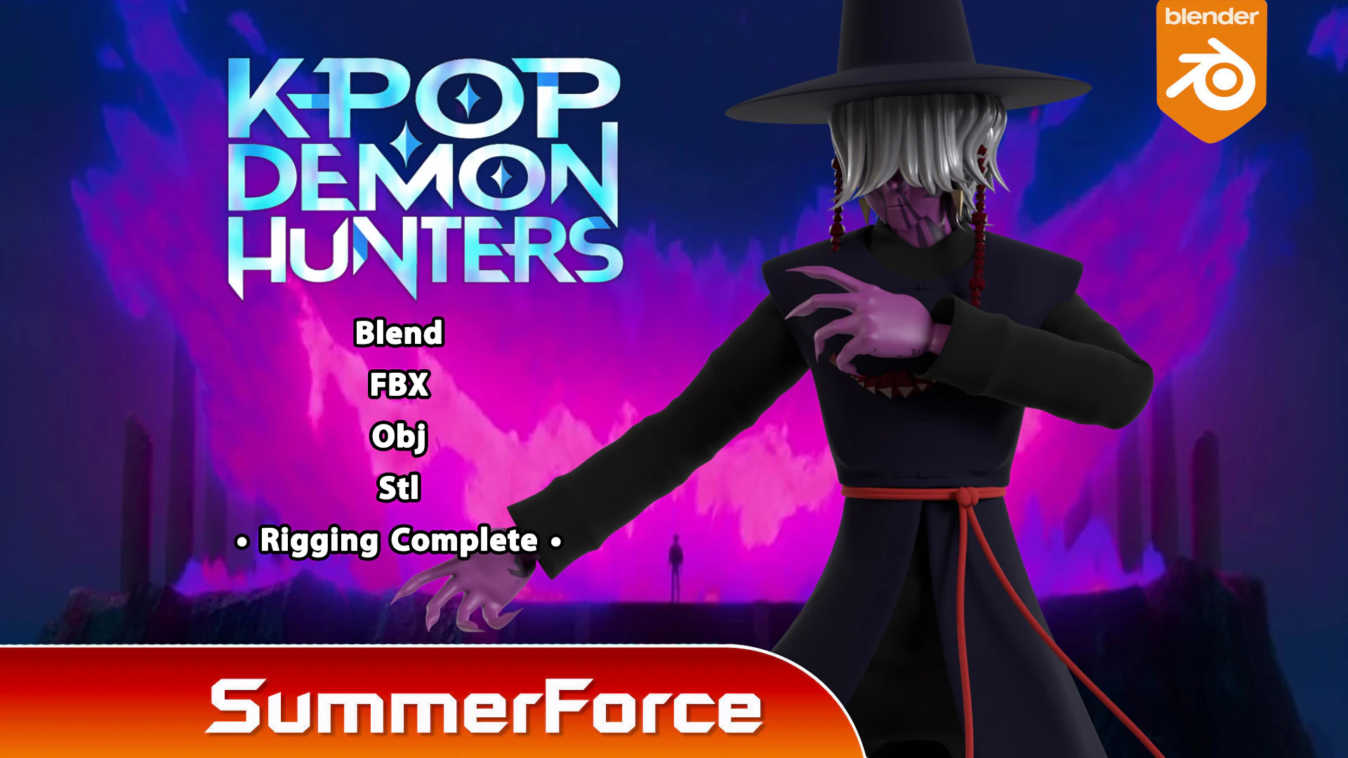 Demon Mystery - KPop Demon Hunters 3D Model .c4d .max .obj .3ds .fbx .stl .blend 