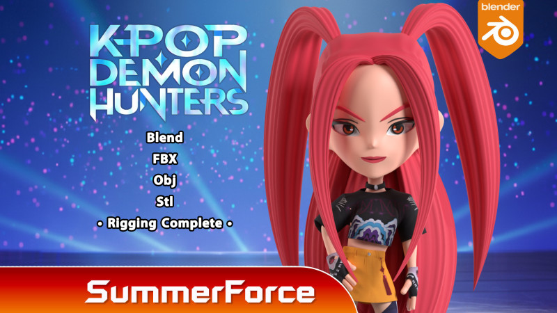 Mira SD - KPop Demon Hunters 3D 모델 .c4d .max .obj .3ds .fbx .stl .blend 