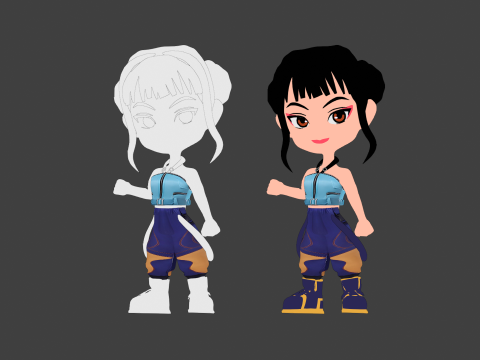 Zoey SD - KPop Demon Hunters 3D Model