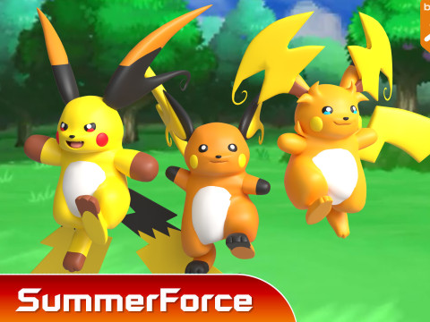 Mega Raichu X - Pokemon 3D मॉडल