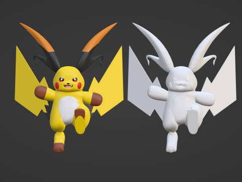 Mega Raichu X - Pokemon 3D मॉडल