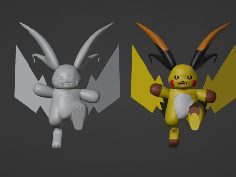 Mega Raichu X - Pokemon 3D मॉडल