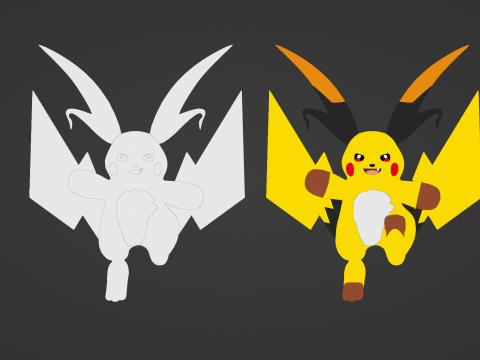 Mega Raichu X - Pokemon 3D मॉडल