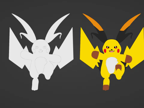 Mega Raichu X - Pokemon 3D Model
